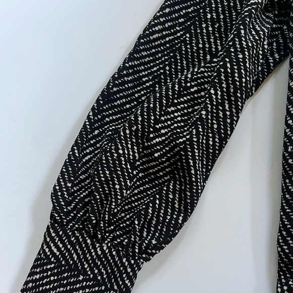 Kate Spade Silk Herringbone Tie Neck Long Sleeve Dress Small Black - Picture 4 of 14